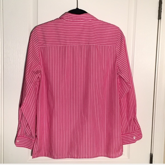 FOXCROFT Nordstrom Top Red & White Striped - Picture 4 of 7